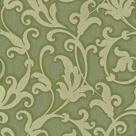 BRICOFLOR Papier peint motif Tapisserie motif Papier peint intissé Gris Vert - 10,05 x 0,53 m (1/5)