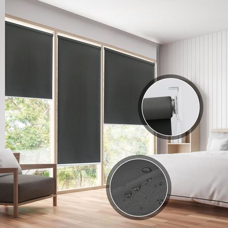 Randaco Senkrechtmarkise 180x240 cm 2er Set Balkonmarkise Dunkelgrau Sichtschutz Sonnenschutz UV beständig wasserdicht Balkon Terrasse