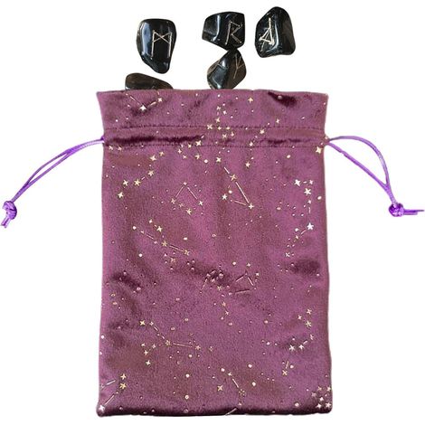 Petite pochette à bijoux - Petit sac de tarot motif constellation - Sac à cordon souple pour ponts Oracle, runes, dés, bijoux, , boucles d'oreilles, collier, parfait pour les amateurs de tarot (1/5)