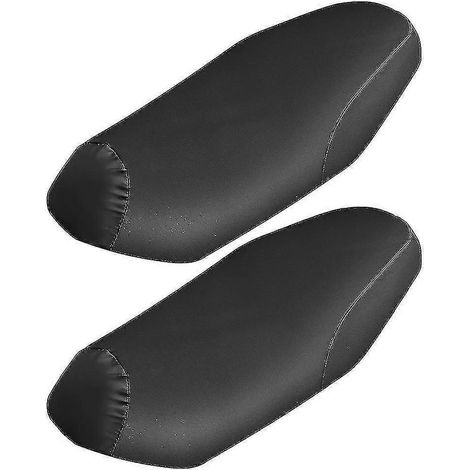 Lot de 2 coussins en cuir imperméables pour motos et véhicules électriques (noir) (1/5)