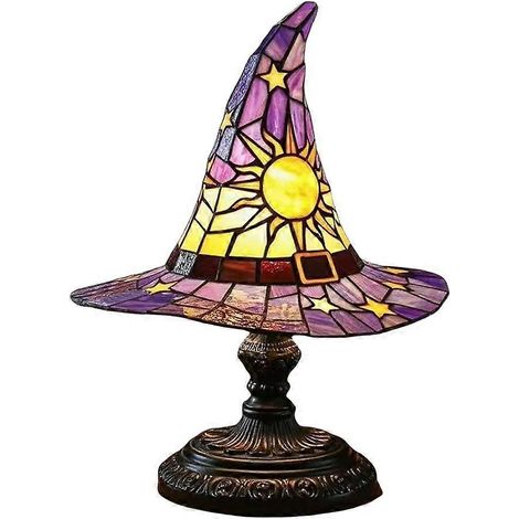 Lampe chapeau de sorcière en résine, forme gothique, alimentation USB, lampe décorative pour salon et chambre - JBMEDIA (1/4)