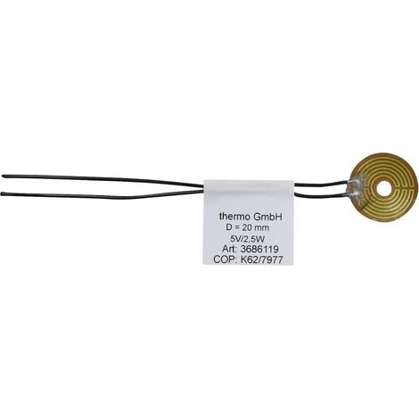 Thermo TECH  Poliimmide Lamina riscaldante Autoadesivo 5 V 2.5 W Tipo di protezione IPX4 (Ø) 20 mm