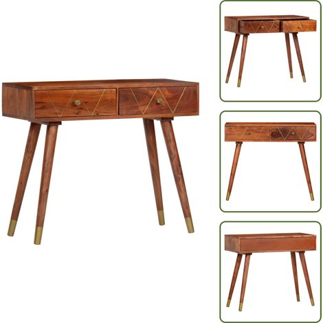 Konsolentisch 90×35×76 cm Massivholz Akazie - Konsolentisch - Akzientmöbel - Wohnzimmerstil - Landhausmöbel - Sideboard (1/5)