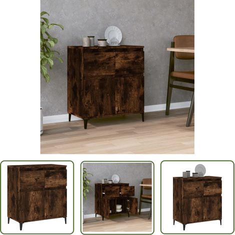 Furniture Limited - Buffet Chêne fumé 60x35x70 cm Bois d'ingénier (1/5)