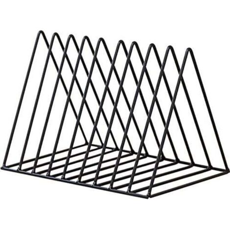 Supports de Dossiers Triangulaires Porte-Revues en Métal Treillis Lot de 10 Noir Décoration Bureau Maison (1/4)
