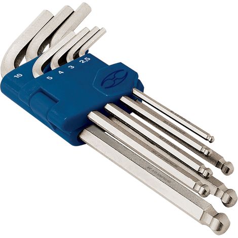 Juego llaves Allen largas con punta bola - 2,5 a 10 mm - 7 llaves (1/2)