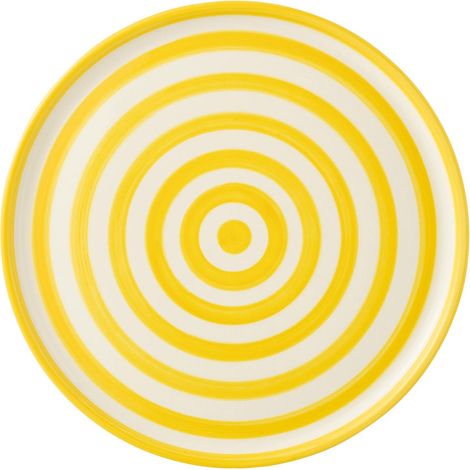 Assiette de Présentation en Céramique "Granada Rayure" 34cm Jaune (1/3)