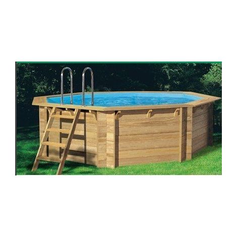 BWT – Piscine hors sol en bois TULUM Premium 414 cm – Structure en pin massif traité autoclave IV – Montage facile en 2 jours – Échelle extérieure dissociable (1/3)