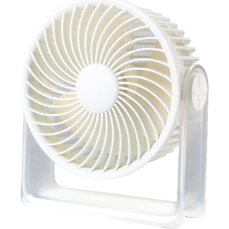 Leises, wiederaufladbares USB-Büroventilator, tragbar und kompakt mit 2000-mAh-Akku – ideal für Schüler und Büros, Farbe: Weiß (1/2)