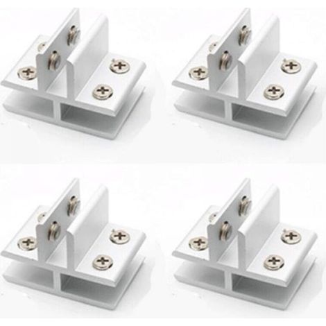 Set di 4 morsetti per vetro a forma di T con supporto per vetro per il fissaggio a 3 pannelli laterali, doccia, tavoli, pannelli, 10-12 mm