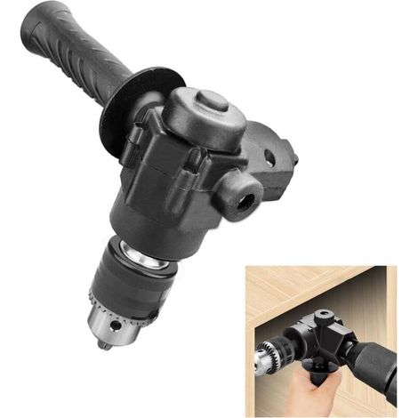 90 degrés Portable Angle Droit Grinder Converter Mandrins Angles Perceuse Adaptateur pour Meuleuse Outils Électriques Accessoires Fixation Perceuse Droite (1/5)