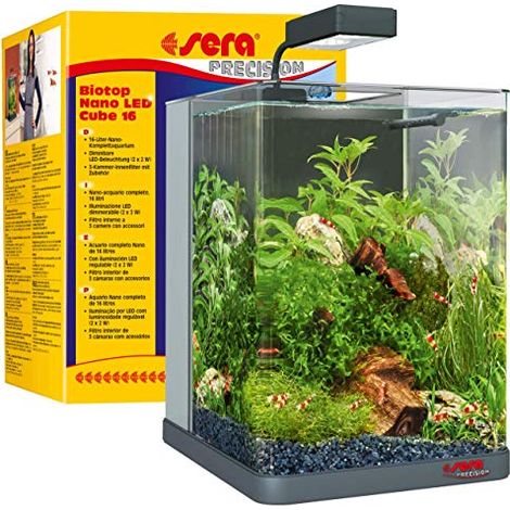 sera, Acquario Completo con Illuminazione Biotop Nano, 16 luci a LED Cube, capacità 16 l di Acqua Dolce, 3 filtri Interni con Camera (1/4)