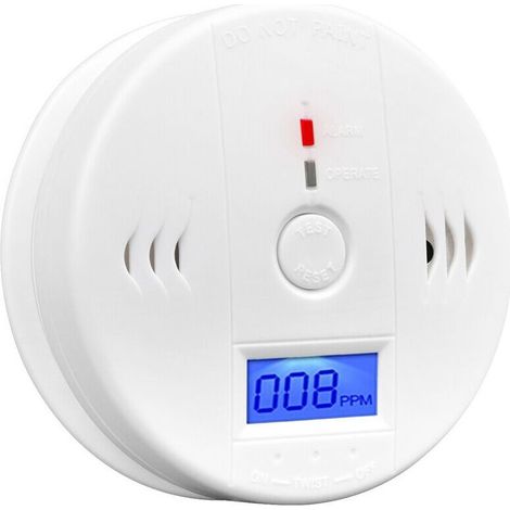 Détecteur de monoxyde de carbone Alarme Détecteur de CO Capteur d'alarme avec écran LCD Fonction mémoire Fonctionne sur piles pour maison chambre salon usine hôtel (1/5)