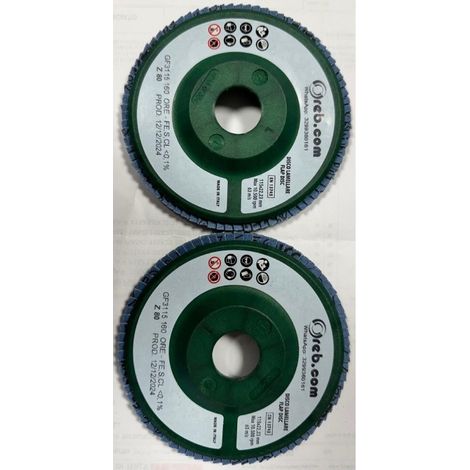 OREB GF3114 DISCO LAMELLARE 115mm Z60 SUPPORTO NYLON LAMELLA DOPPIA CORINDONE E ZIRCONIO (1/2)
