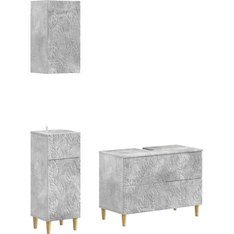 Maison Exclusive - Ensemble de meuble de salle de bain 3 pièces DELFT Gris béton (1/5)
