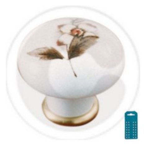 cf 2 boutons de boutons en porcelaine avec sA rigraphie pour meubles Bouton 31 mm