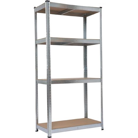 Garden Friend Regal 4 Fachböden aus Metall und MDF, Belastbarkeit 150 kg pro Boden, H 160 x B 80 x T 40 cm (1/3)
