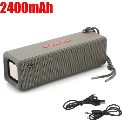 Enceinte Bluetooth portable 10 W (kaki), avec port USB, entrée auxiliaire, lecteur de carte TF, radio FM et caisson de basses haute puissance. (1/5)