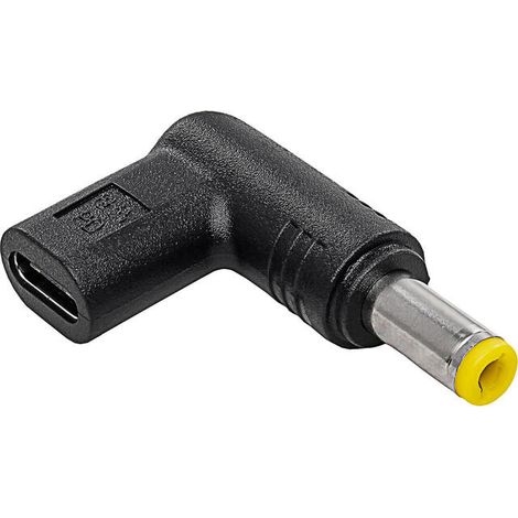 Adaptador USB-C / 5,5 x 2,5 mm para portátil HP Asus AK-ND-C01 Power Delivery de 100 W. (1/3)