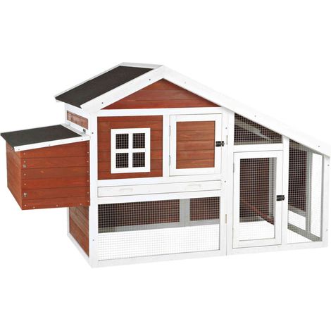 natura Hühnerstall Kiefernholz 183 107 80 cm, braun/weiß