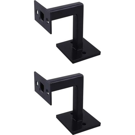 1/2/4 Pack Heavy Duty Square Stair Railing Brackets Black Square Stair Railing Brackets Wall Brackets for Stair Railing (2pcs) (1/5)