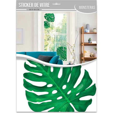 Sticker de vitre motif plante monstera