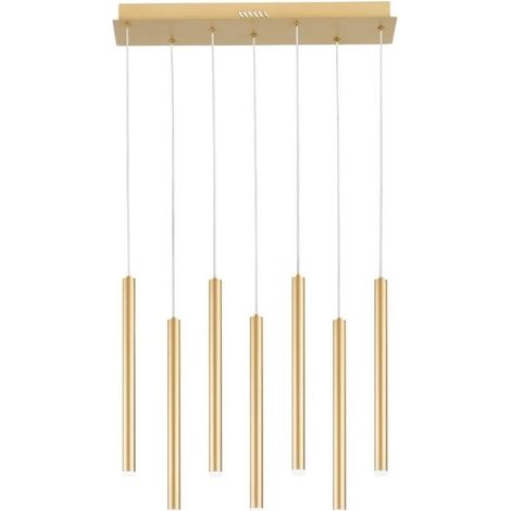 "Sospensione LED PYPE a 7 pendenti in metallo oro 35W con funzione CCT" (1/2)
