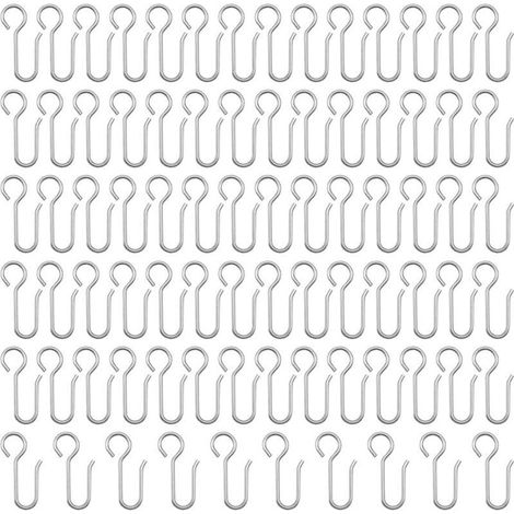 80 Pièces Crochets à Rideaux en métal,Crochets de Rideaux,Crochets agrafes pour Rideaux,pour Rideau de Fenêtre, Rideau de Douche (1/4)
