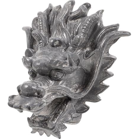 Drachenkopf Gartenbrunnen aus Kunstharz als elegante