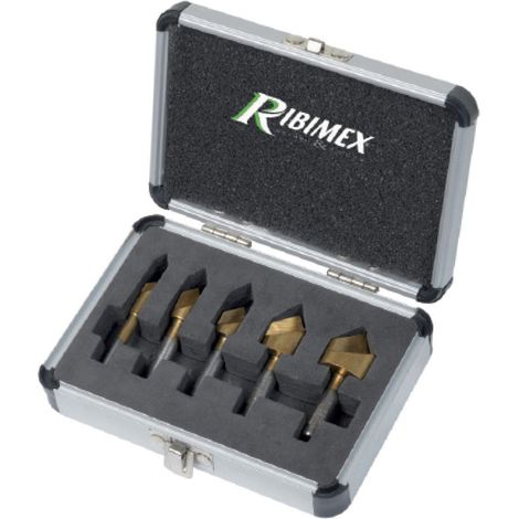 SET 5pz PUNTE FRESE IN ACCIAIO HSS ANGOLO DI TESTA 90° Ø6,10,13,16,19mm RIBIMEX (1/5)