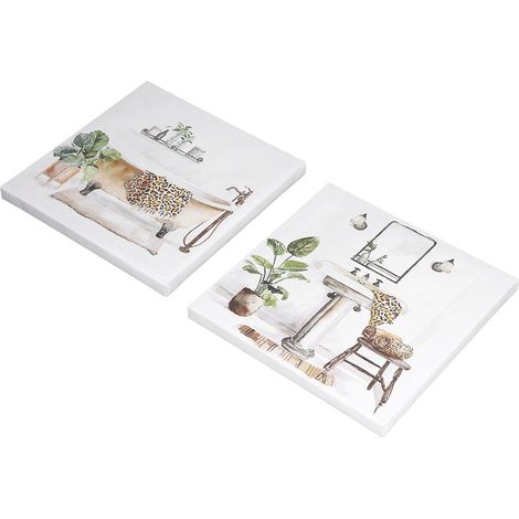 Tableaux Mural Imperméables avec Cadre Intégré - Décoration Moderne pour Salle de Bain (1/5)
