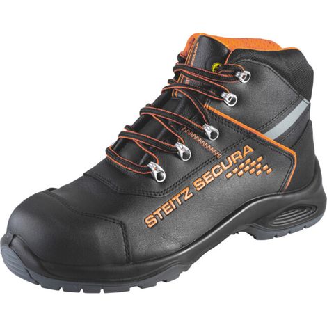 Steitz Secura Bottinesà lacets noires/orange VX 7600 PERB, S3 NB S3 SRC CI HRC, Pointure UE: 39