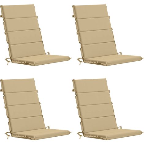 High Back Chair Cushion GEMERT 4 pcs 100% Polyester Beige vidaXL