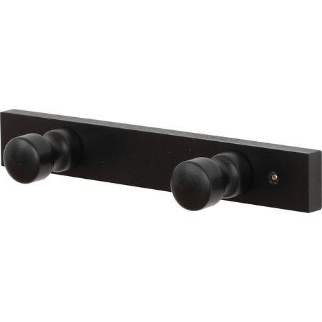 Kleiderhaken aus holz zum befestigen mit 2 haken - schwarz - Tendance