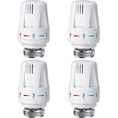 4 Pièces Tête Thermostatique Radiateur M30 x 1 5 TRV Vanne Système Chauffage Maison Bureau (1/4)