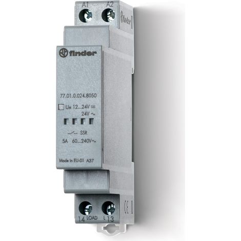 Relais statique modulaire 1NO 5A 230V AC commutation 0 de tension FINDER 770182308050PAS