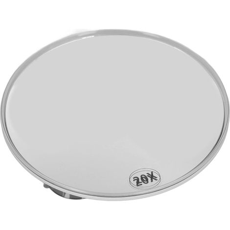 Miroir Grossissant 20X, Miroir de Douche Compact et Portable avec 3 Ventouses de, Miroir de Maquillage Grossissant pour Les Voyages, Le Maquillage et Les Soins de la