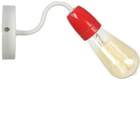Applique murale LED en céramique colorée rouge, idéale pour un loft, un salon, une chambre ou une salle de bain. (1/5)