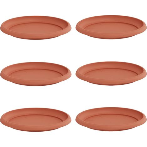 Maison Exclusive - Vassoio Rotondo per Fiori 6 pcs Rosso Mattone Ø 23,5 x 2,5 cm