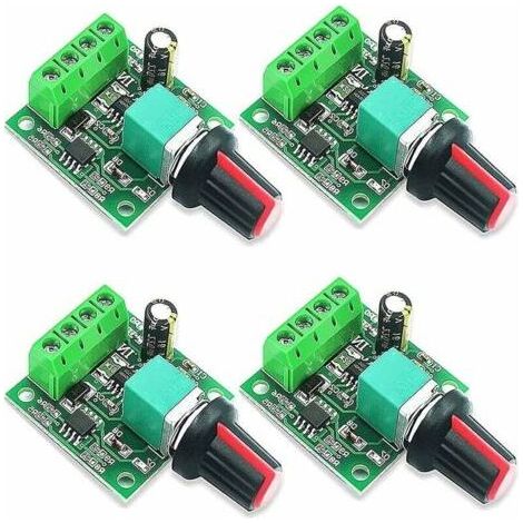 4 Pièces Régulateur de Vitesse PWM, 1.8V 3V 5V 6V 12V 2A 1803BK Contrleur de Vitesse de Moteur à Courant Continu,Interrupteur D'entranement Réglable Avec Fusible à Récupération Automatique (1/5)
