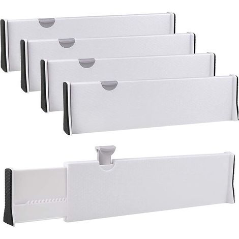 Schubladeneinteiler,Ausziehbar 38,54 cm,Kunststoff,Verstellbarer Küchenschubladenorganizer für Besteck,Schubladenorganisation und Büro