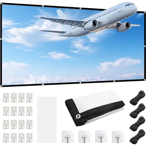 Écran de projection 100" - Double face - 16:9 HD - Pliable - Anti-plis - Pour la maison, le bureau, l'école et l'écran de projection en extérieur (1/5)