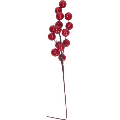 Ramo plastica bacche 88 cm rosso Peraga Christmas