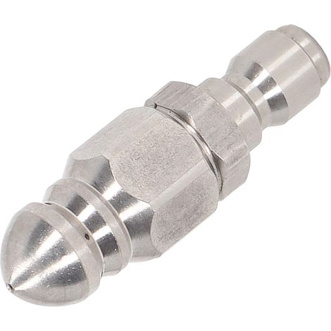 Buse de nettoyeur haute pression 5000 PSI en acier inoxydable, raccord rapide 1/4 po NPT pour le nettoyage, tête pointue, 1 trou avant, 6 trous arrière (1/5)