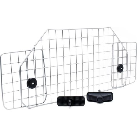 Wiltec Hundegitter fürs Auto Modell E, 42 cm hoch, verstellbare Breite 90-128cm, Trenngitter universell einsetzbar für Kofferraum