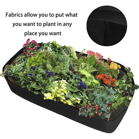 Macetero de tela AeroFlow para bancales elevados, kit de jardín instantáneo, no requiere montaje, 40 cm/16 pulgadas (2 pies x 2 pies, 4 pies x 2 pies, 3 pies x 3 pies, 6 pies x 3 pies), alto rendimien (1/2)