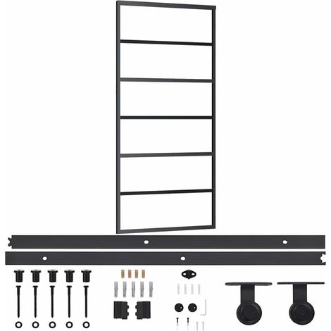 Maison Exclusive - Schiebetür mit Beschlag ESG-Glas & Aluminium 9 (1/5)