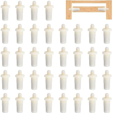 [NEVER USED]  36pcs Plastic Spring Repair Pins for Blinds and Cabinet Doors, Damper, Replacement for Furniture, Shelves, Diameter 7.5mm (White)