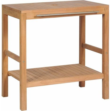 Meuble-lavabo de salle de bains Teck massif 74x45x75 cm vidaXL (1/5)