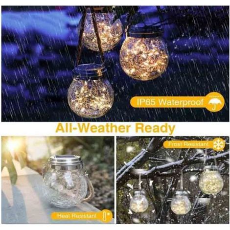 Lanterne Solaire - - 30LED - Étanche - Violet - Décoration Extérieure (1/3)